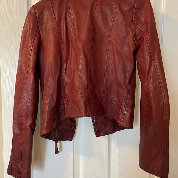 Mackage Burgundy Leather Jacket - Picture 7 of 8